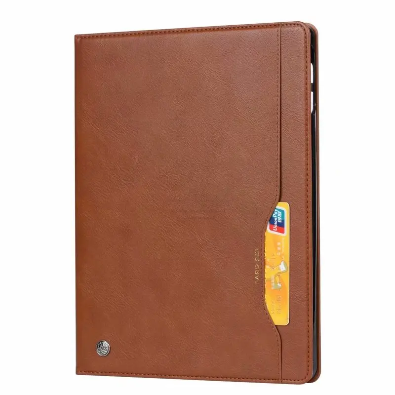 Роскошный винтажный кожаный чехол из замши для iPad 6th Generation Air 2, чехол-подставка с магнитной книгой, Классический флип-чехол - Цвет: Light Brown