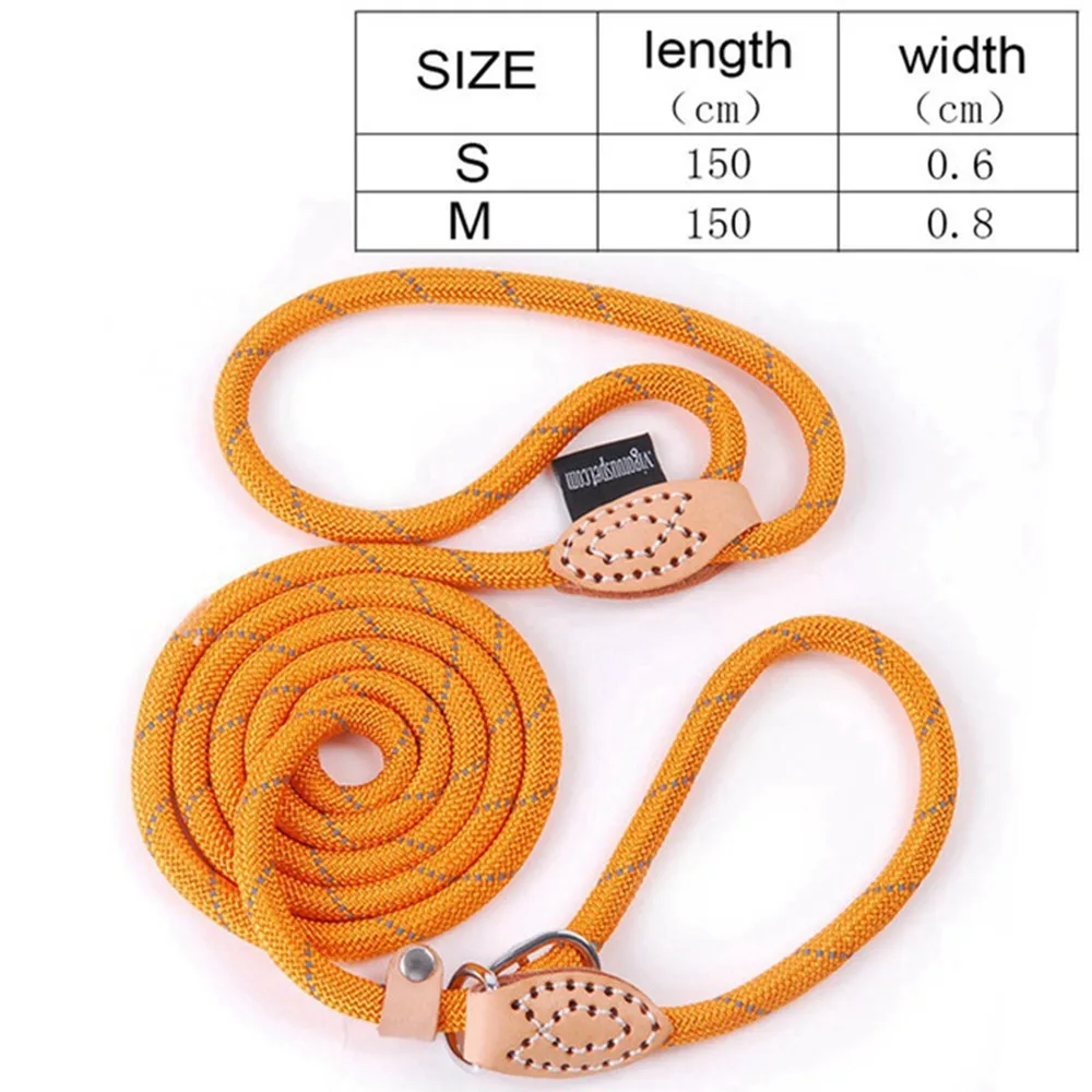 Светоотражающий Поводок для собак, кошек, щенков, питомцев, поводок для маленьких собак, тренировочный однотонный поводок для собак, поводок для собак - Цвет: Orange PY0237