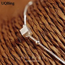 925 стерлингового серебра коробка цепи браслеты квадратный шарм браслеты ювелирные изделия pulseras de plata 925