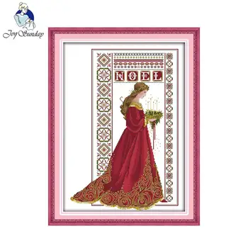 

Joy Sunday Angel Cross Stitch Kits Printing for 14CT or 11 CT Count Fabric Count Fabric Cross-stitch Kit Embroidery Needlework