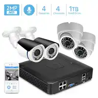 4CH 1080P POE NVR Kit Security Camera System 1080P 2.0MP IR Indoor Outdoor CCTV Dome POE IP Camera P2P Video Surveillance Set