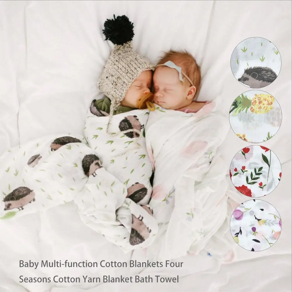 Детские Многофункциональные хлопковые одеяла, четыре сезона, хлопковые пеленки, мягкое одеяло из шерстяных ниток для новорожденных