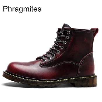 

Phragmites Winter Waterproof Ankle Boots Riding Boots Outdoor Working Martin Boots High Quality Male Black Botki Damskie