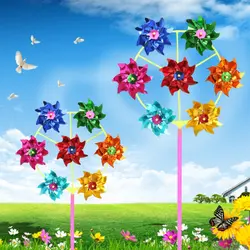 Горячая продажа Красочные пайетки для поделок ветряная мельница для дома, сада, двора украшения для детских игрушек