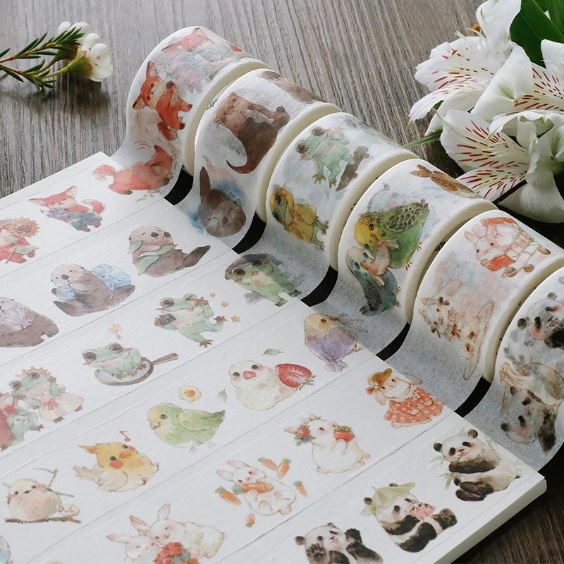 

15/30mm*7m Kawaii Cute Panda Frog Washi Tape Scrapbooking Masking Tape School Office Supplies Bullet Journal Papeleria sl1627