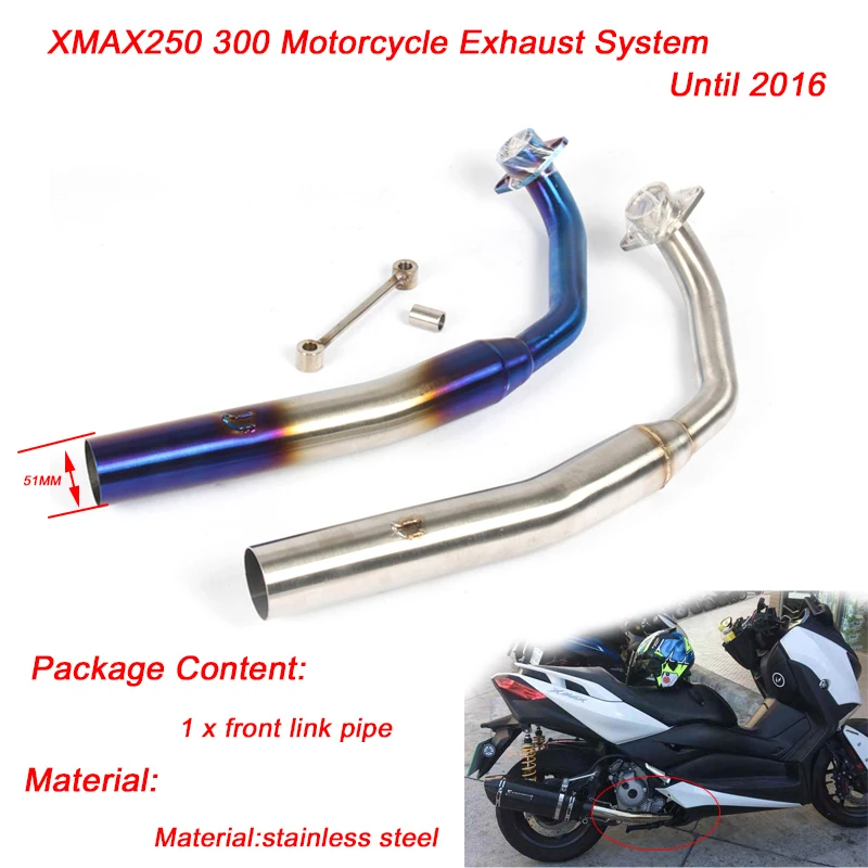 

XMAX250 XMAX300 Motorcycle Front Link Pipe 51mm Stainless Steel Exhaust System Until 2016