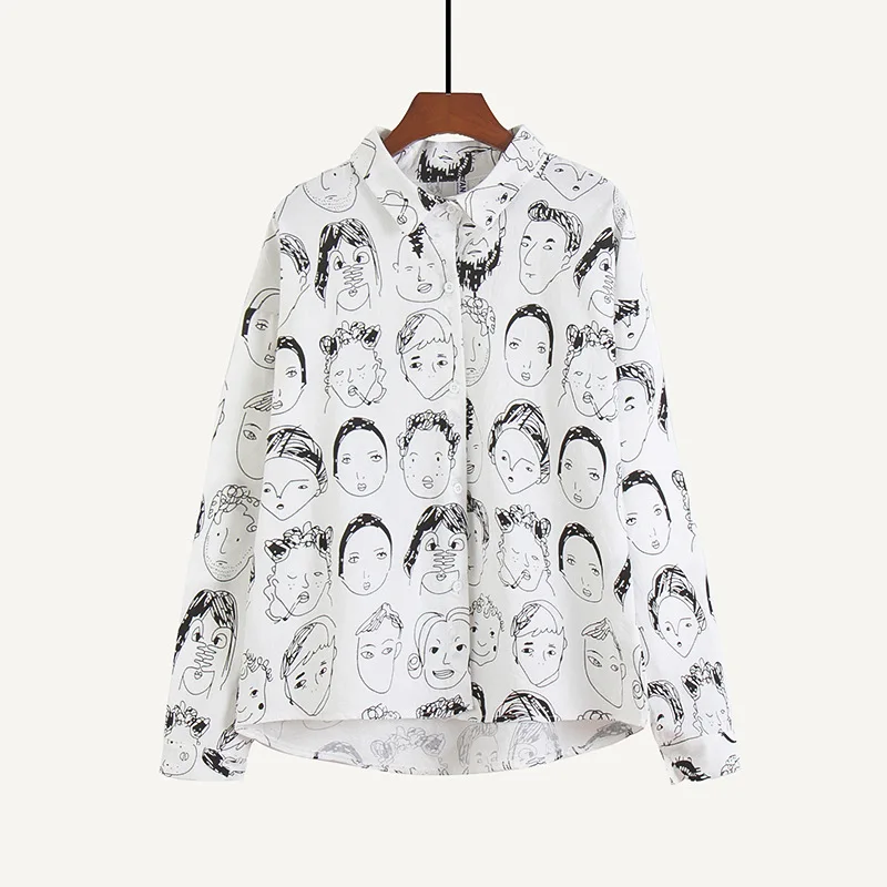 

Women Chiffon Blouses Long Sleeve Turn Down Collar Office Shirt Womens Blouse Print Shirt Casual Tops White Black Blusas Mujer