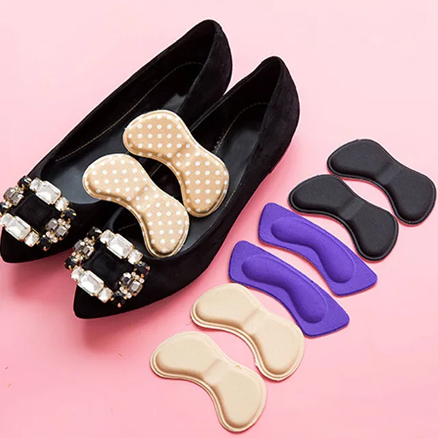 Fashion 2pcs 12 Styles Sticky Fabric Shoes Back Heel Inserts Insoles