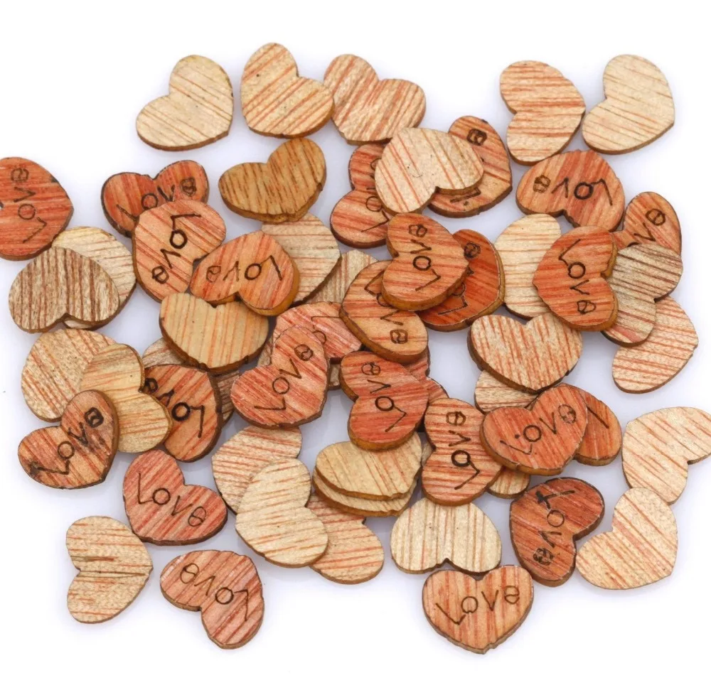 

200pcs 12x10mm Heart Flatback Natural Wood Cabochon Beads For Needlework Scrapbooking Embellishments DIY Decorations Wholesale