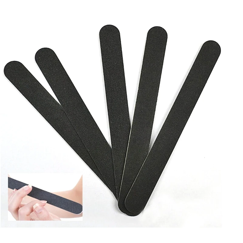 

5PCS Sanding Nail File Grits 100/180 Straight Edge Stick Nail Art Salon Glitter Tools