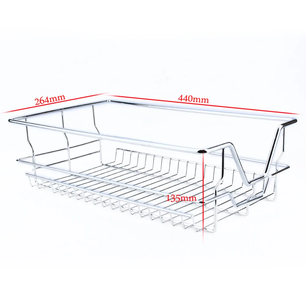 Kitchen Pull Out Sliding Metal Under Shelf Storage Basket Drawer