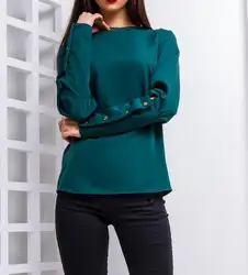 Женская офисная блузка 2019 Осенняя женская рубашка Топ Плюс Размер кнопка с длинным рукавом женские блузы топы летние женские полосатые