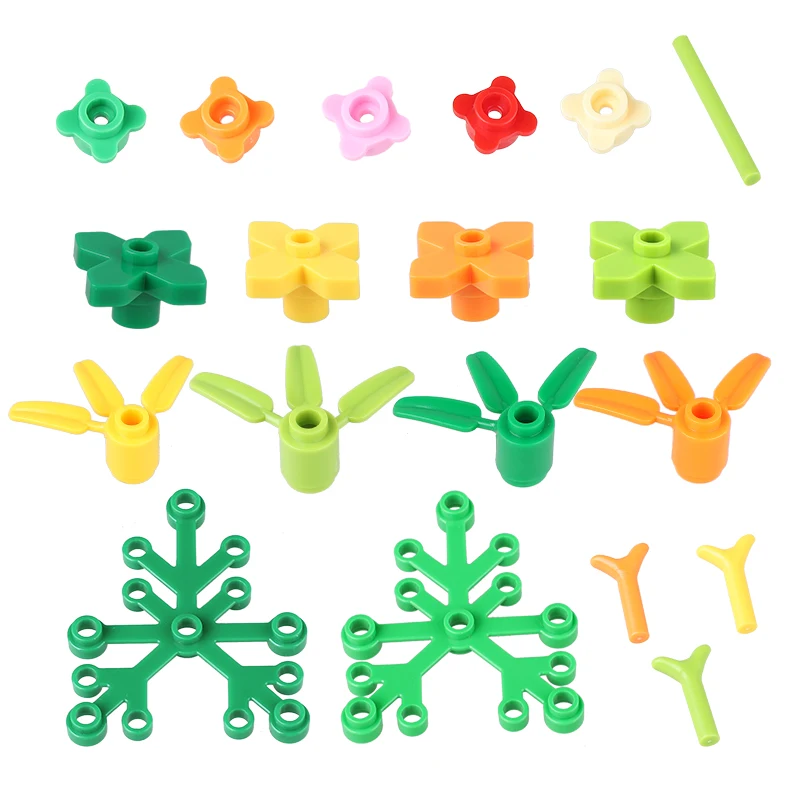 

144PCS DIY Flower Grass Tree Building Blocks Accessories Learning Toys For Children Compatible with Small Size Blocks