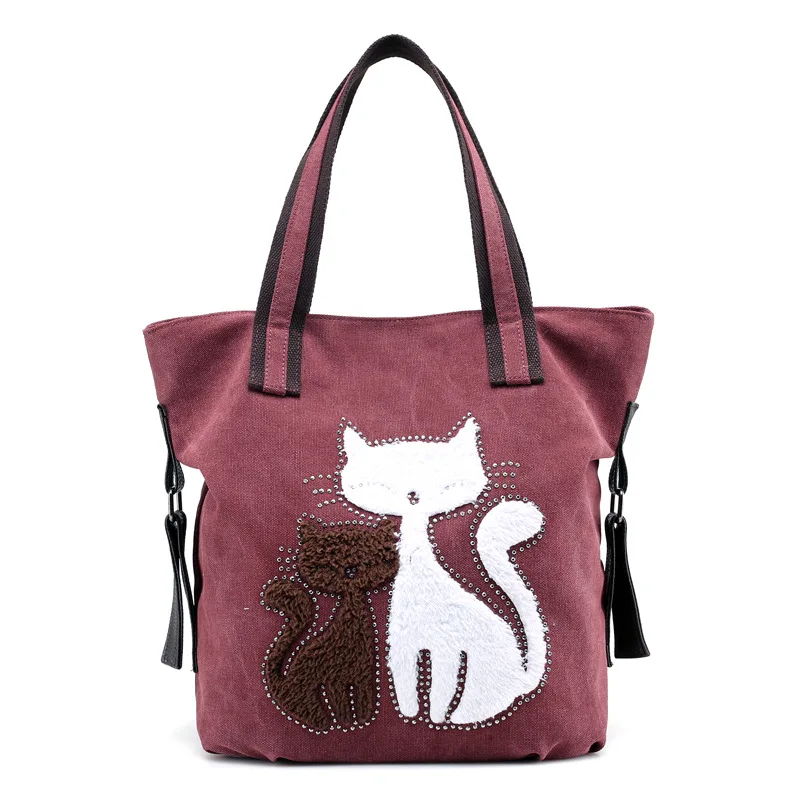 

INS 2018 Hot Fashion Sewing Thread Casual Tote Soft Canvas Animal Prints Lady Canvas Handbag Single Shoulder Women Beach Bag