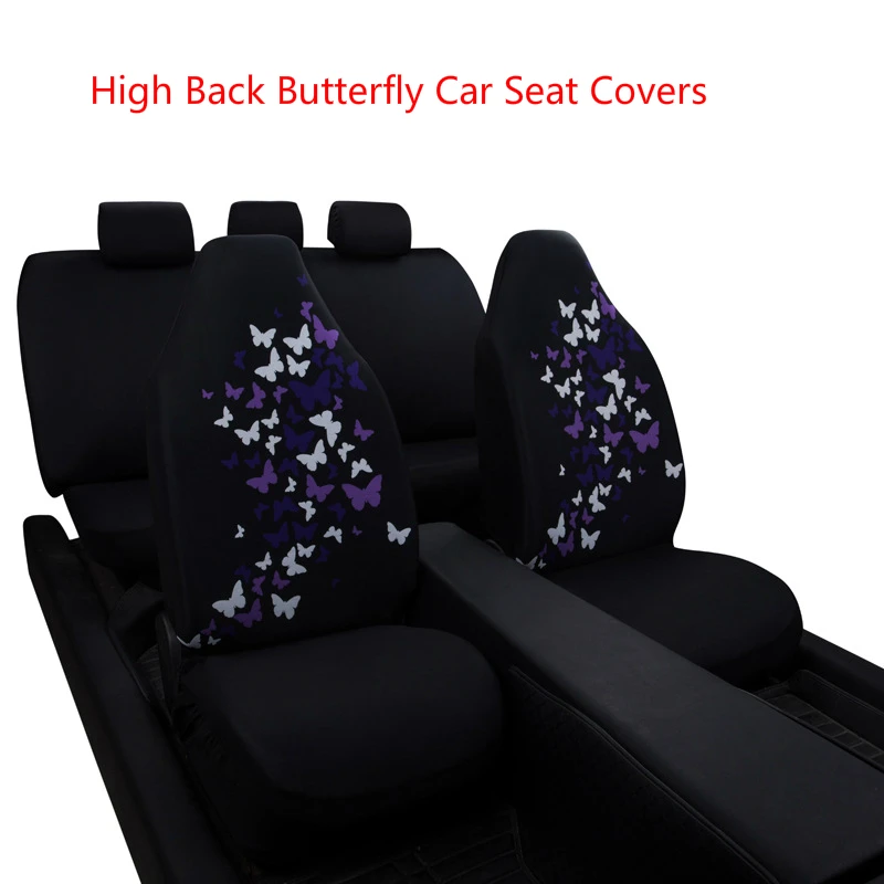 

Butterfly Printed High Back Car Seat Covers with 3mm Sponge Cloth 3D Air Mesh Auto Seat Cover (Full Set) Protector for Car Seat
