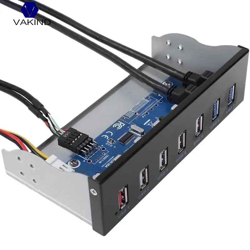 VAKIND 7 Ports USB3.0 HUB 5Gbps CD-ROM Drive Bay Front Panel HUB 4 USB 2.0 + 2 USB3.0 19pin HUB Charging Expansion Bracket VAKIND 7 Ports USB3.0 HUB 5Gbps CD-ROM Drive Bay Front Panel HUB 4 USB 2.0 + 2 USB3.0 19pin HUB Charging Expansion Bracket