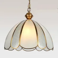 High End Post-modern Simple European All Copper Glass Led E27 Pendant Light For Dining Room Living Room Bar Dia 26/42cm 1246