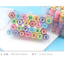 26 шт./лот детская с рисунком цифры и алфавит печатей для детей на заказ Пластик резиновые самостоятельной Печати На чернилах игрушки
