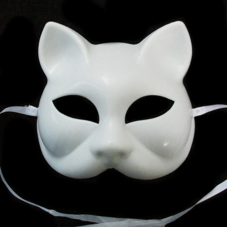 Hand painted DIY cat face mask Venice half face mask of fine cat face
