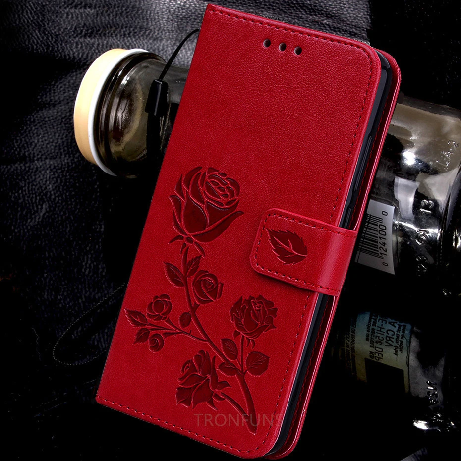 Кожаный чехол-бумажник с объемным цветком для huawei honor 9 Lite LLD-AL00 LLD AL10 L31 TL10, чехол для honor 9 lite honor 9 lite, флип-чехол s - Цвет: Красный