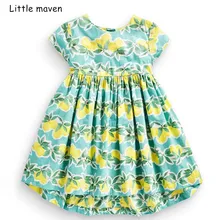 Little maven/Новинка г.; летняя одежда для маленьких девочек; Брендовое платье; Детские хлопковые платья с короткими рукавами и цветочным принтом