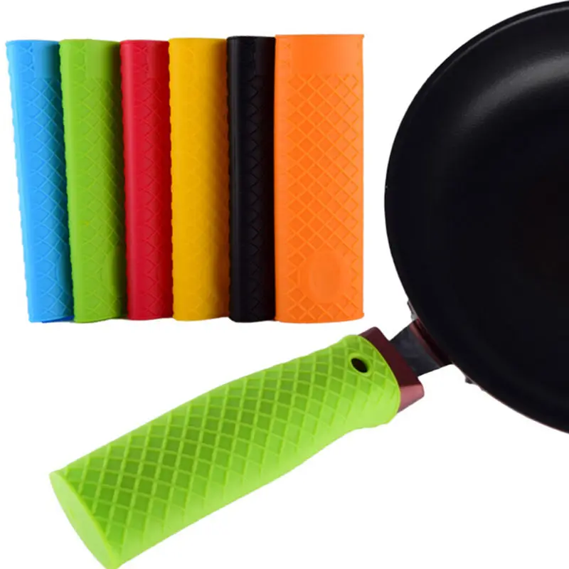 Silicone Pot Pan Handle Holder Sleeve Cover Grip Hot Sleeve Kitchen Utensil O3 