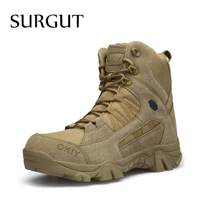 SURGUT Brand New Men Shoes Autumn Winter Men Boots Fashion Male Lace-Up Shoes High-Cut Men Casual Military Desert Tactical Boots цена SURGUT Brand New Men Shoes Autumn Winter Men Boots Fashion Male Lace-Up Shoes High-Cut Men Casual Military Desert Tactical Boots цены онлайн