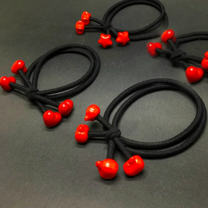 

Sale 1pc Hair Accessories Red Beads Elastic Rubber Bands Ring Headwear Girl Hair Band Ponytail Holder Scrunchy Rope