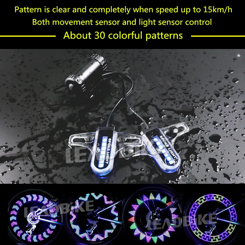 Flash Deal Leadbike Bicycle Spoke Light 30 Patterns Colorful Safety Wheel Light Lamp Movement and Light Sensor Night Riding Accessories 1 Flash Deal Leadbike Bicycle Spoke Light 30 Patterns Colorful Safety Wheel Light Lamp Movement and Light Sensor Night Riding Accessories 1
