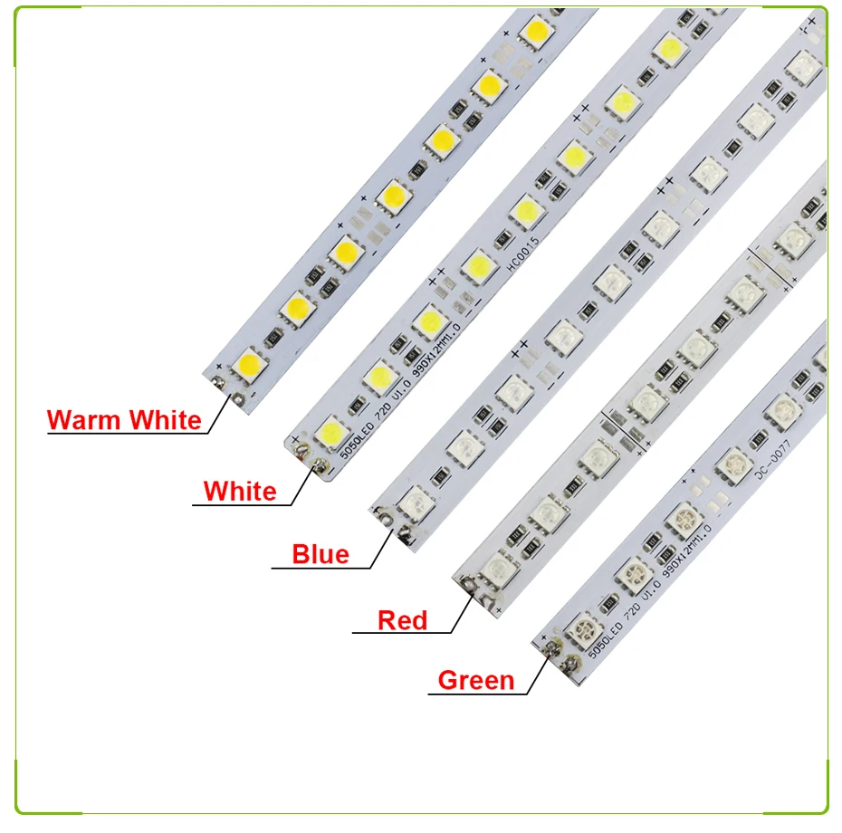 Светодиодный трубчатый бар DC12V 5050 светодиодный Жесткий красный синий зеленый светодиодные полосы бар свет алюминиевая крышка кухонная полоска свет транспонтант молочный