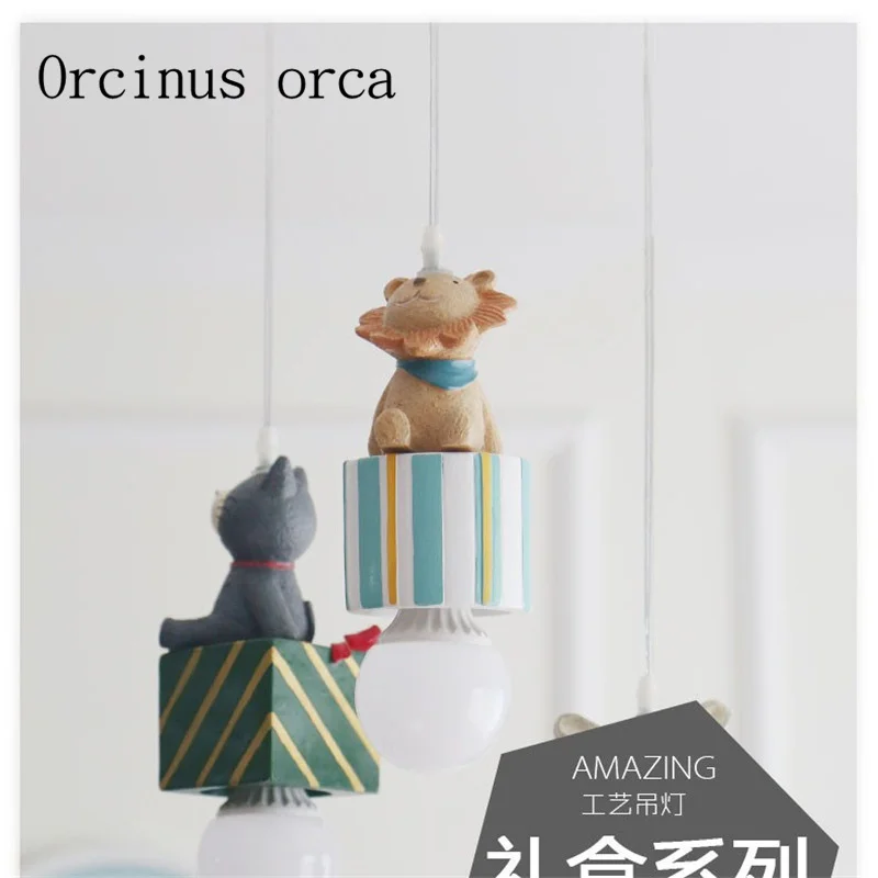 

American simple children's room chandeliers boys and girls bedroom restaurant bar cute cartoon small animal Chandelier