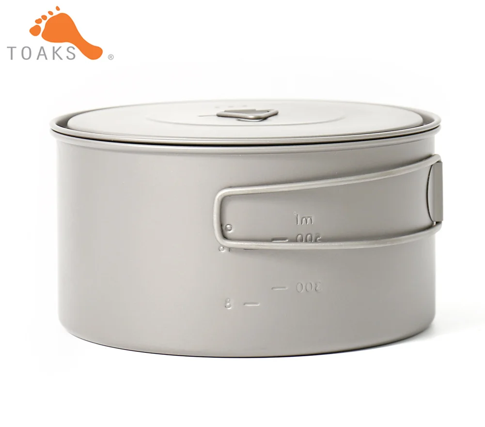 TOAKS POT-900-D130 titanio puro Cookware que acampa al aire libre ollas, se puede utilizar como una copas, cuencos y ollas 900 ml 104G
