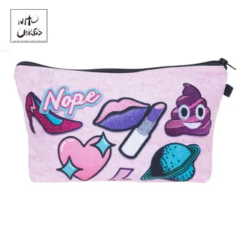 

Who Cares Fashion Cosmetic Organizer Bag nope Graffiti 3D Printing Makeup Bags Ladies Pouch Women Cosmetic Bag
