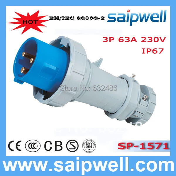 

HOT Sale IP67 63A industrial plug electric multi plug socket with CEE/IEC