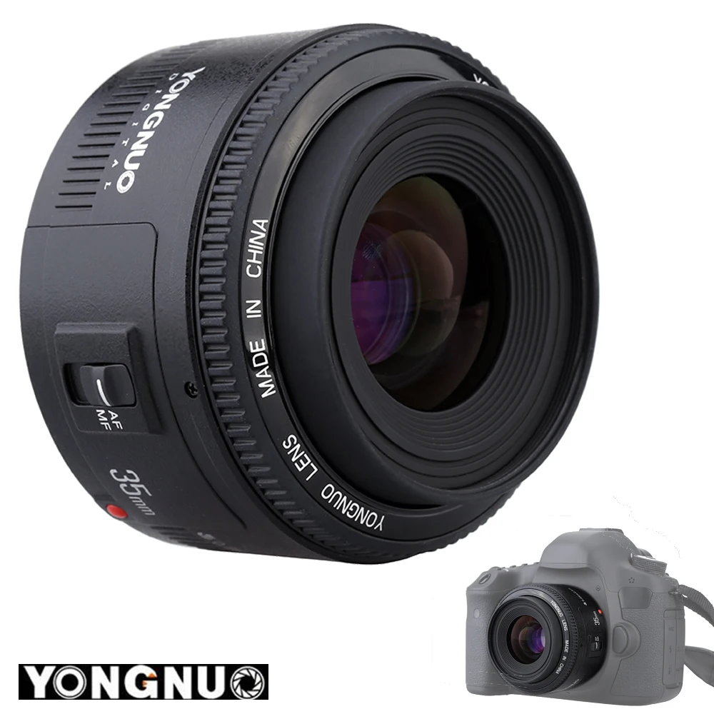 Объектив Yongnuo 35 мм YN35mm F2.0 широкоугольный фиксированный/основной Автофокус Объектив для Canon 600d 60d 5DII 5D 500D 400D 650D 600D 450D объектив