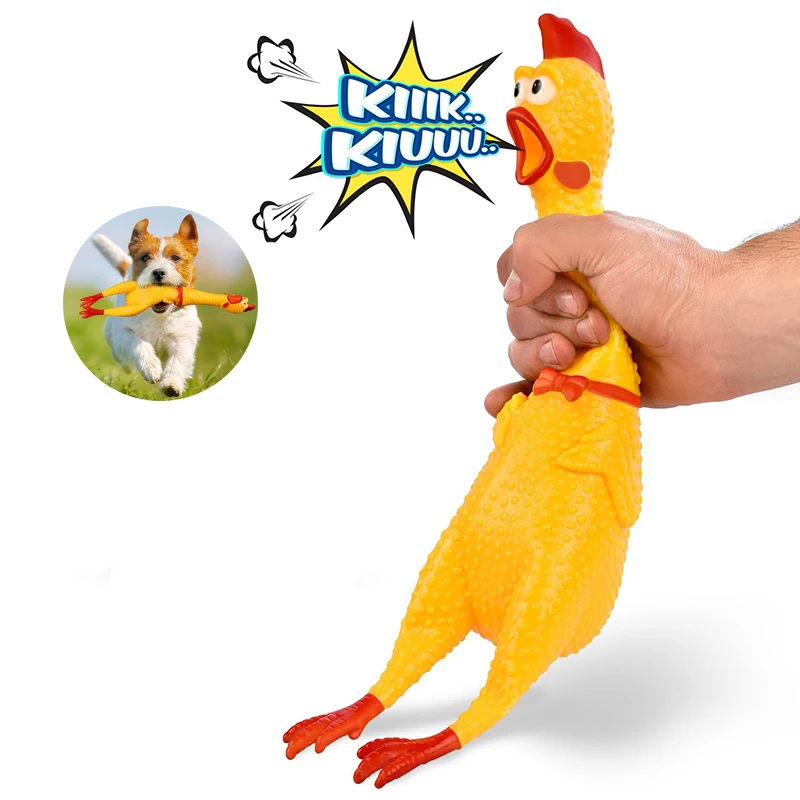 

17cm bellow chicken Squeeze Sound Toy Screaming Chicken Pets Dog Toys Product Shrilling Decompression Tool Squeak Vent Chicken