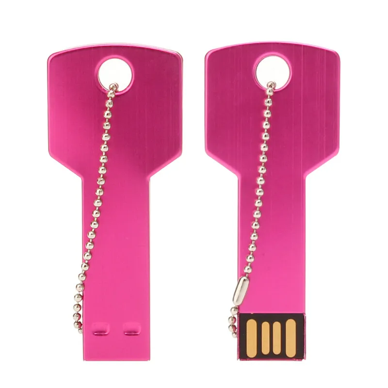 

Metal Key USB Flash Drive 64GB Real Capacity Pendrive 32GB U Disk 2.0 128GB 16GB 8GB 4GB Pen Drive Memoria Usb Free Custom Logo