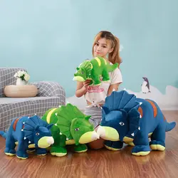 1 шт милый мультфильм плюшевые игрушки, динозавр прекрасный Животные Трицератопс мягкие игрушки куклы для мальчиков на день рождения