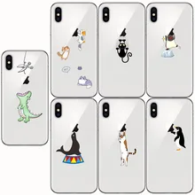 

phone case cute animals Spoof Crocodile Cat Panda Penguin Soft Clear Silicon Cover Capa for Apple IPhone 6 6S 7 8 Plus SE 5S X