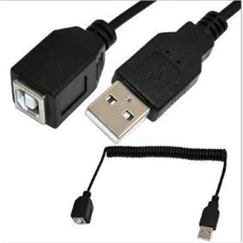 

USB 2.0 A revolution USB B female cable spring line signal fast transmission, desktop, notebook printer universal