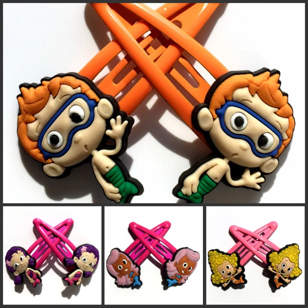 2 Pcs Gelembung Guppies Bayi Klip Kartun Jepit Rambut Gadis Jepit