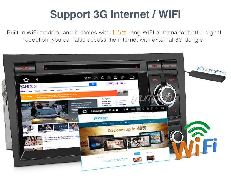 Discount Pumpkin 2 Din7" Android 7.1 Car Multimedia DVD Player For Audi A4 2003-2008 GPS Navigation Car Stereo FM Rds Radio Wifi Headunit 8 Discount Pumpkin 2 Din7" Android 7.1 Car Multimedia DVD Player For Audi A4 2003-2008 GPS Navigation Car Stereo FM Rds Radio Wifi Headunit 8