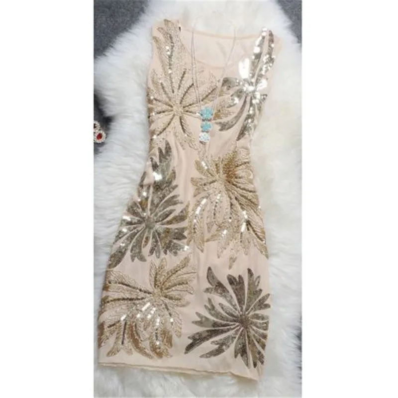 

Ladies Fashion Vest Dress Short Elegant Women Party Evening Club Sequined Gown Vest Dress Short Sleeveless