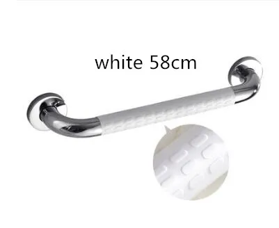 white 58cm Нержавеющая сталь Ванная комната безопасный поручень Ванная комната Душ Туалет поручень безопасности пожилых настенный поручень ручка - Цвет: white 58cm