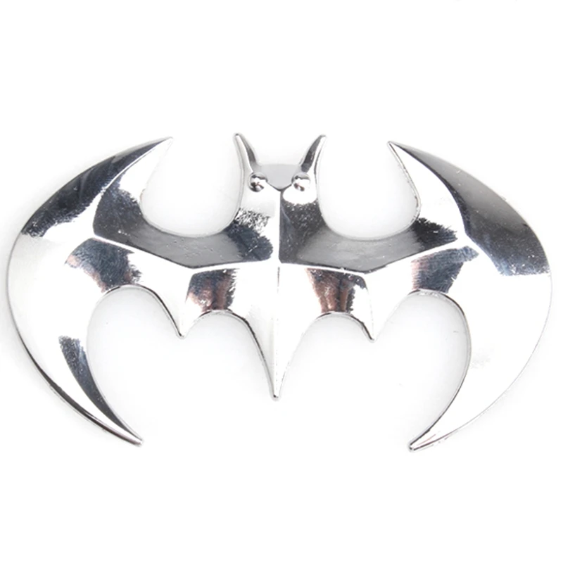 

3D Stereo Silver Cool Metal Bat Car Sticker Decorative Motor Auto Badge Emblem Tail Decal Decoration Automobiles Accessories