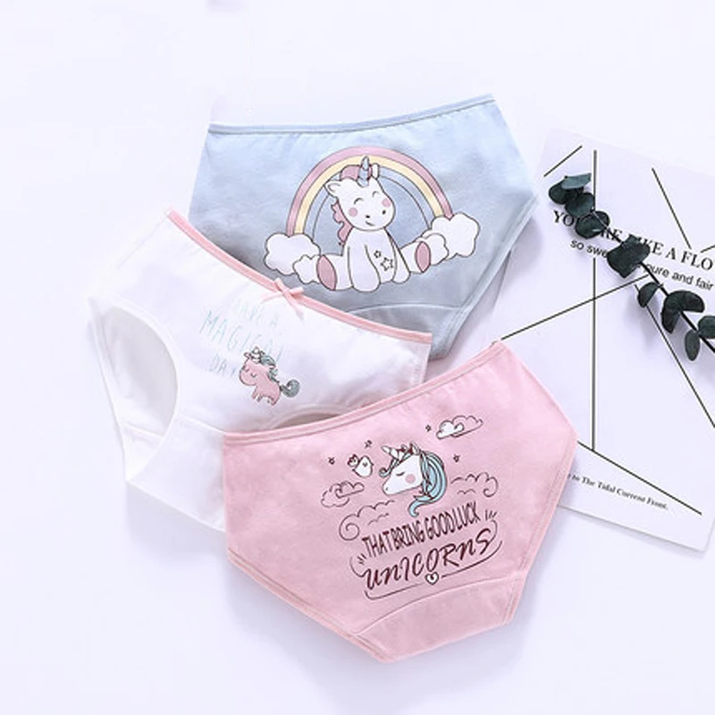 

3pcs/set girls panties girl underwear kids thong girl Briefs Cotton Panties Children teen panties unicorn girls clothes teen