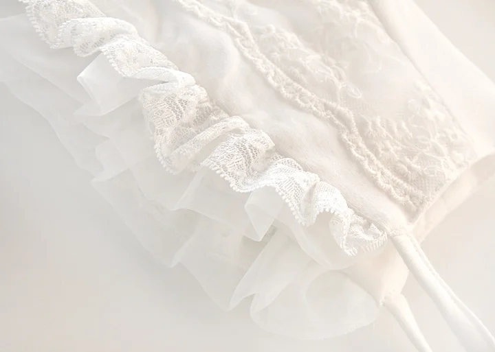Кружевное платье принцессы для маленьких девочек длинные рукава сетчатая ткань вечерние платья белые платья для маленьких девочек+ шапки Vestidos Осень