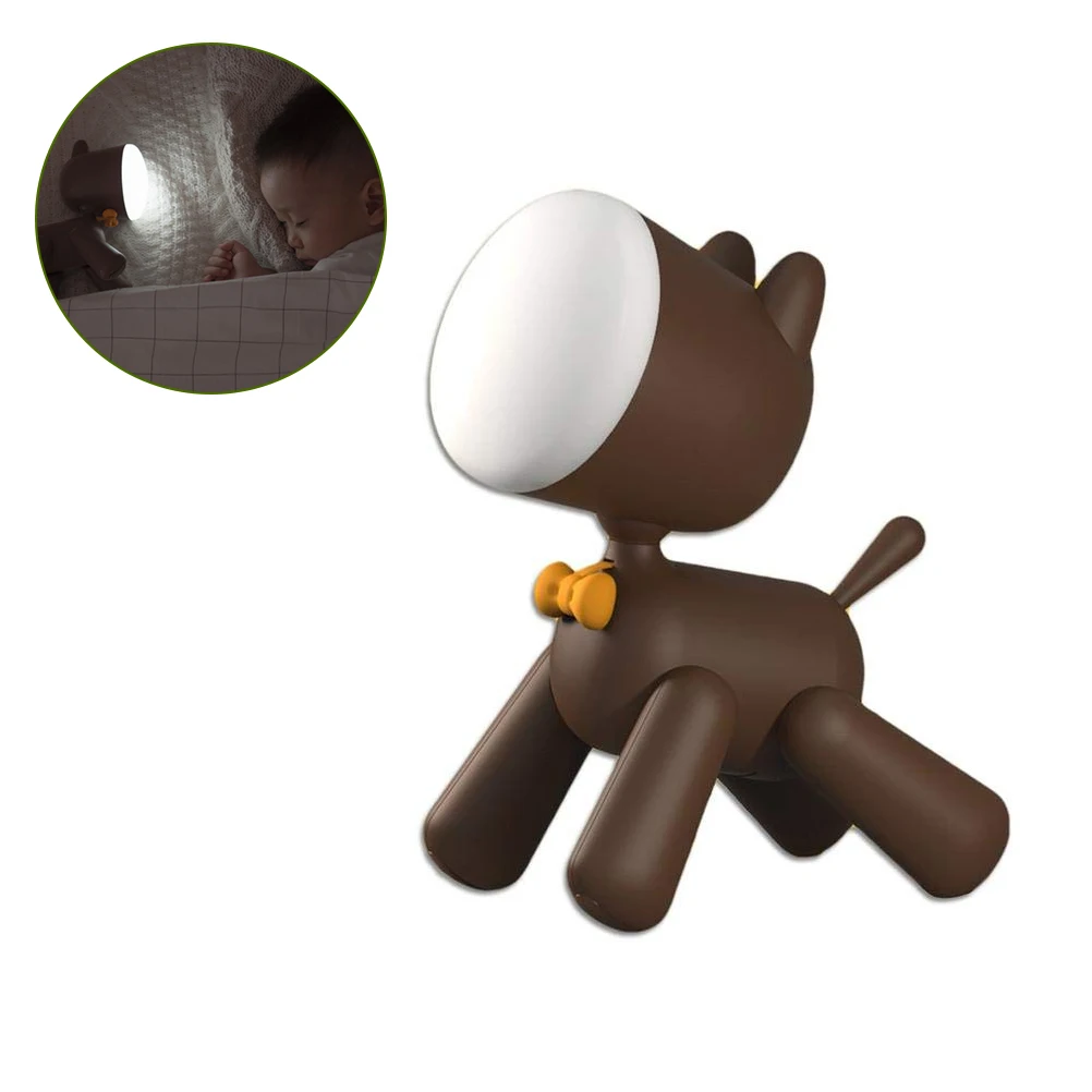 

Adjustable Animal Dog Table Lamp USB Rechargeable Rotatable Dog Reading Lamp Puppy Night Light For Children Home Decoration