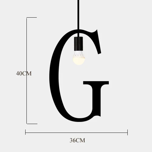 Aqumotic подвесной светильник-люстра из кованого железа для спальни, черный бар, железный светильник с буквами, 1 шт., индивидуальный художественный светильник s Cool One Letter
