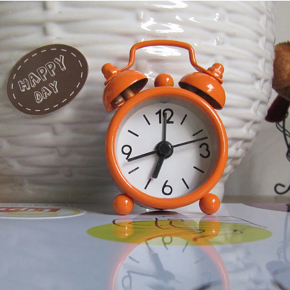 Dial Number Round Alarm Clock Desktop Table Bedside Clocks Kids Adults Travel Clock Decor Lovely Cartoon Alarm Clocks